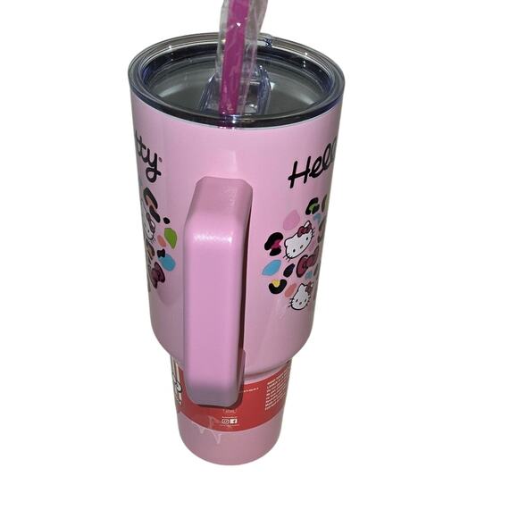 Hello Kitty 40 oz Stainless Steel Tumbler Pink with Lid and Straw - Picture 3 of 6